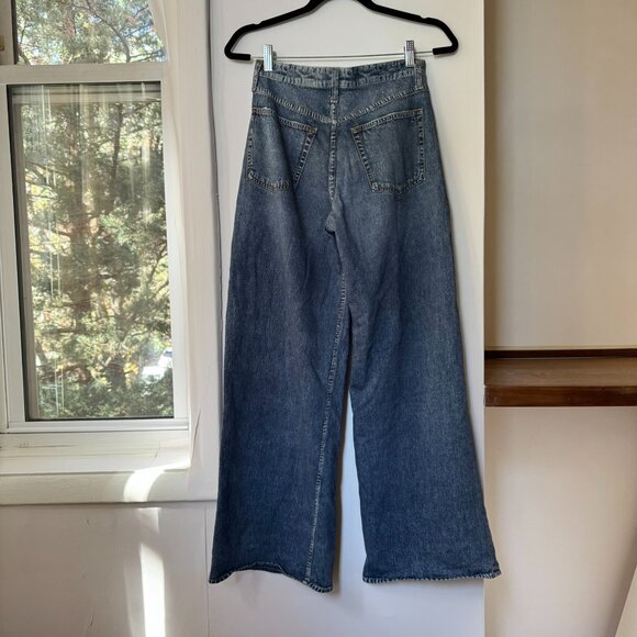 Rag & Bone Miramar Sofie Wide Leg Pant Sweatpant Jeans Kimber Blue 25 - Picture 9 of 12